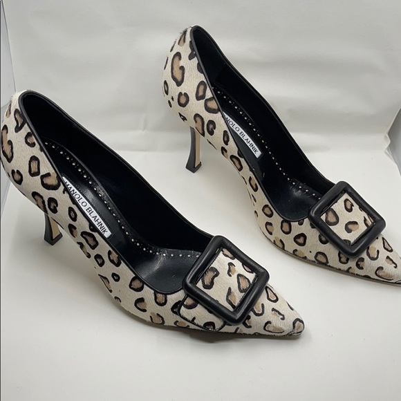 MANOLO BLAHNIK Maysale Leopard Pump size 39 - Picture 2 of 3